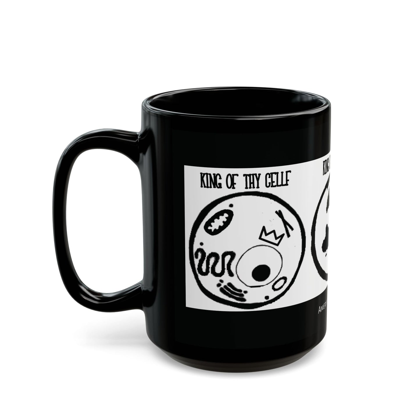 King of Thy World & Universe Black Mug - Unique 11oz & 15oz Ceramic Coffee Cup for Lovers of Discovery